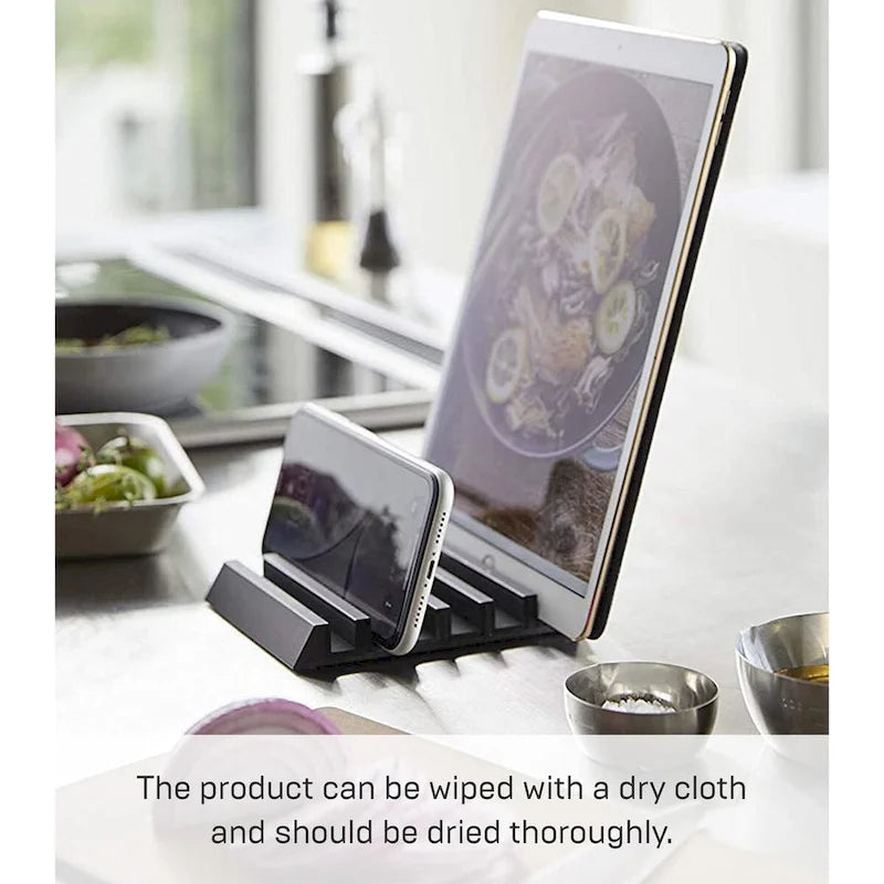 Yamazaki Home Phone and Tablet Stand - Aluminum, Aluminum - L 5.12 x W 3.94 x H 0.71 inches