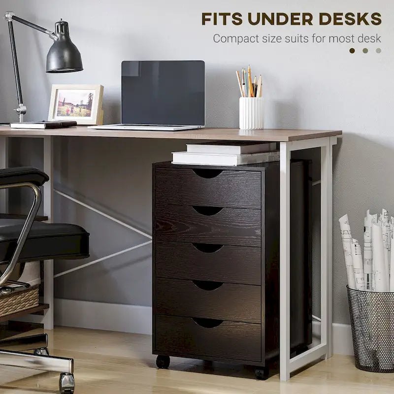 Nordic Minimalist Modern 5-Drawer File Cabinet Storage Organizer with Wheels