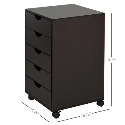Nordic Minimalist Modern 5-Drawer File Cabinet Storage Organizer with Wheels