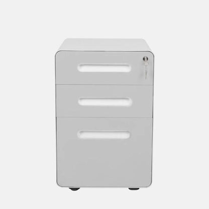 ApexDesk 3-Drawer Metal Mobile File Cabinet with Locking Keys & Casters