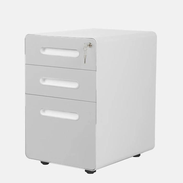 ApexDesk 3-Drawer Metal Mobile File Cabinet with Locking Keys & Casters