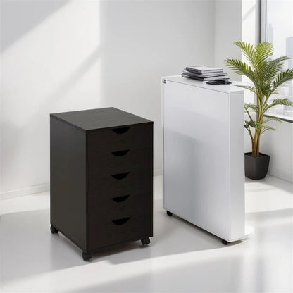 5 Drawer File Cabinet Storage Organizer Filing Cabinet with Wheels