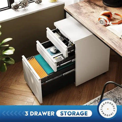 3 Drawer Mobile File Cabinet
