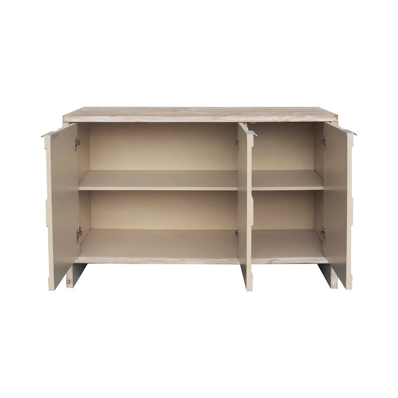 3 Door Wooden Cabinet Sideboard Buffet - N/A