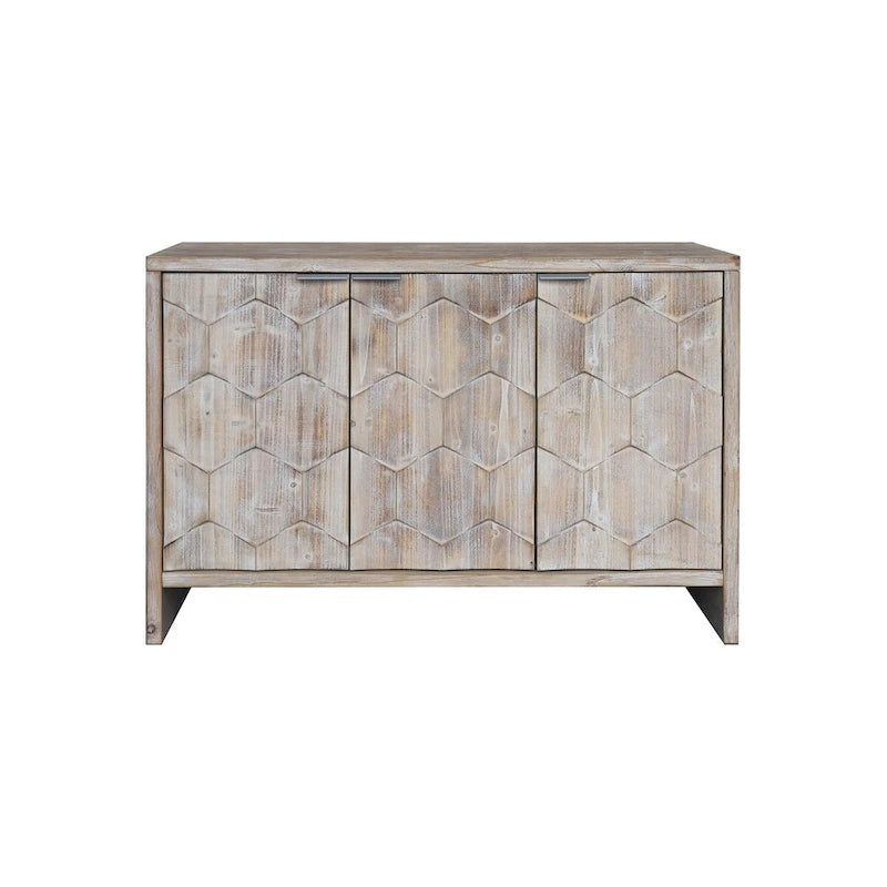 3 Door Wooden Cabinet Sideboard Buffet - N/A