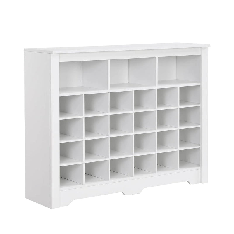 Sleek Design 24 Shoe Cubby Console, Modern Shoe Cabinet with Curved Base, Versatile Sideboard with High-quality for Hallway