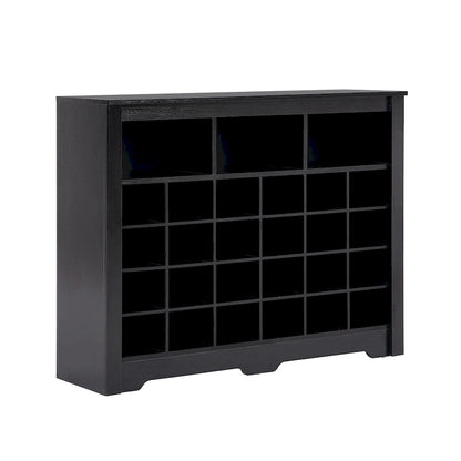 Sleek Design 24 Shoe Cubby Console, Modern Shoe Cabinet with Curved Base, Versatile Sideboard with High-quality for Hallway