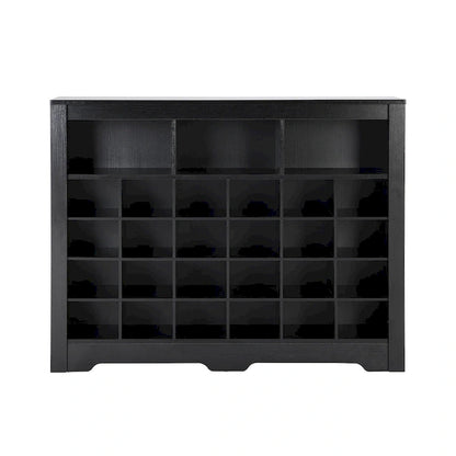 Sleek Design 24 Shoe Cubby Console, Modern Shoe Cabinet with Curved Base, Versatile Sideboard with High-quality for Hallway