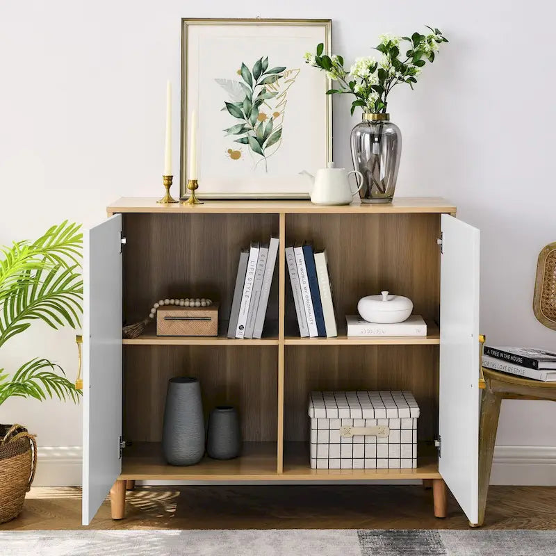 storage cabinet with doors and shelves,MDF feature cabinet with adjustable shelves, freestanding sideboard buffet cabinet