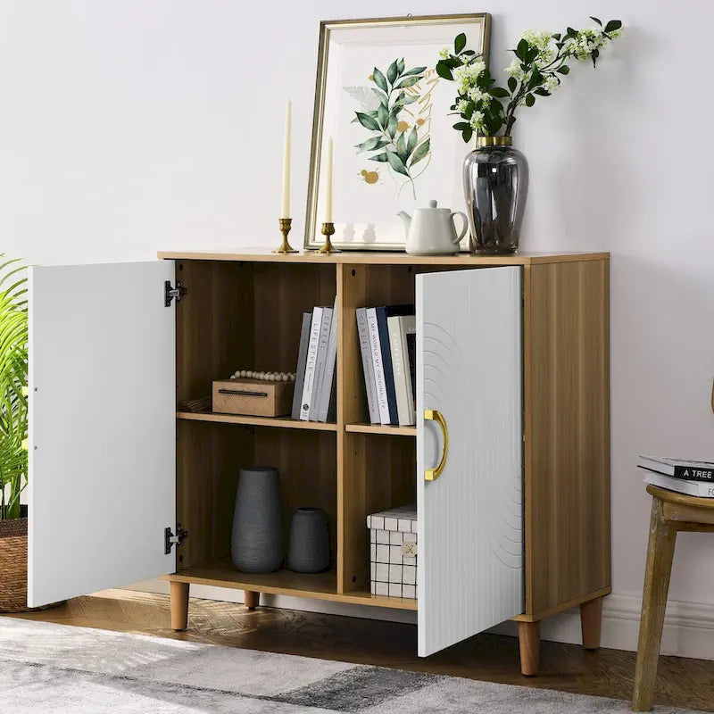storage cabinet with doors and shelves,MDF feature cabinet with adjustable shelves, freestanding sideboard buffet cabinet