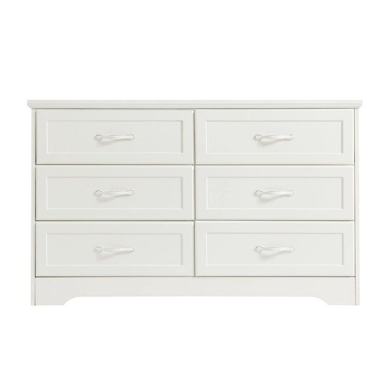 Modern 3 Drawer Bedroom Chest of Drawers with 6 Drawers Dresser, Clothes Organizer -Metal Pulls for Living Room, Bedroom