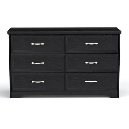 Modern 3 Drawer Bedroom Chest of Drawers with 6 Drawers Dresser, Clothes Organizer -Metal Pulls for Living Room, Bedroom