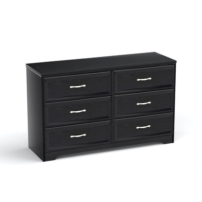 Modern 3 Drawer Bedroom Chest of Drawers with 6 Drawers Dresser, Clothes Organizer -Metal Pulls for Living Room, Bedroom
