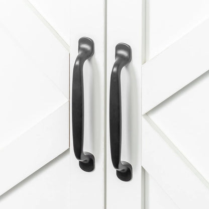 Cabinet with 4 Doors and 4 open shelgves,Freestanding Sideboard Storage Cabinet Entryway Floor Cabinet