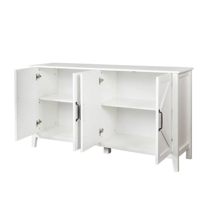 Cabinet with 4 Doors and 4 open shelgves,Freestanding Sideboard Storage Cabinet Entryway Floor Cabinet