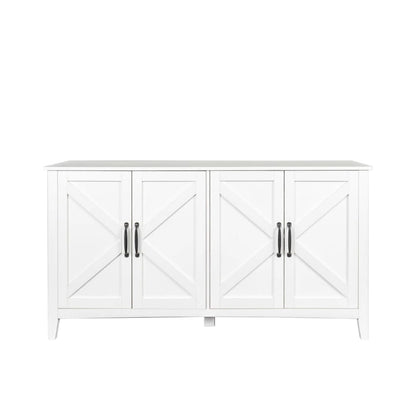 Cabinet with 4 Doors and 4 open shelgves,Freestanding Sideboard Storage Cabinet Entryway Floor Cabinet