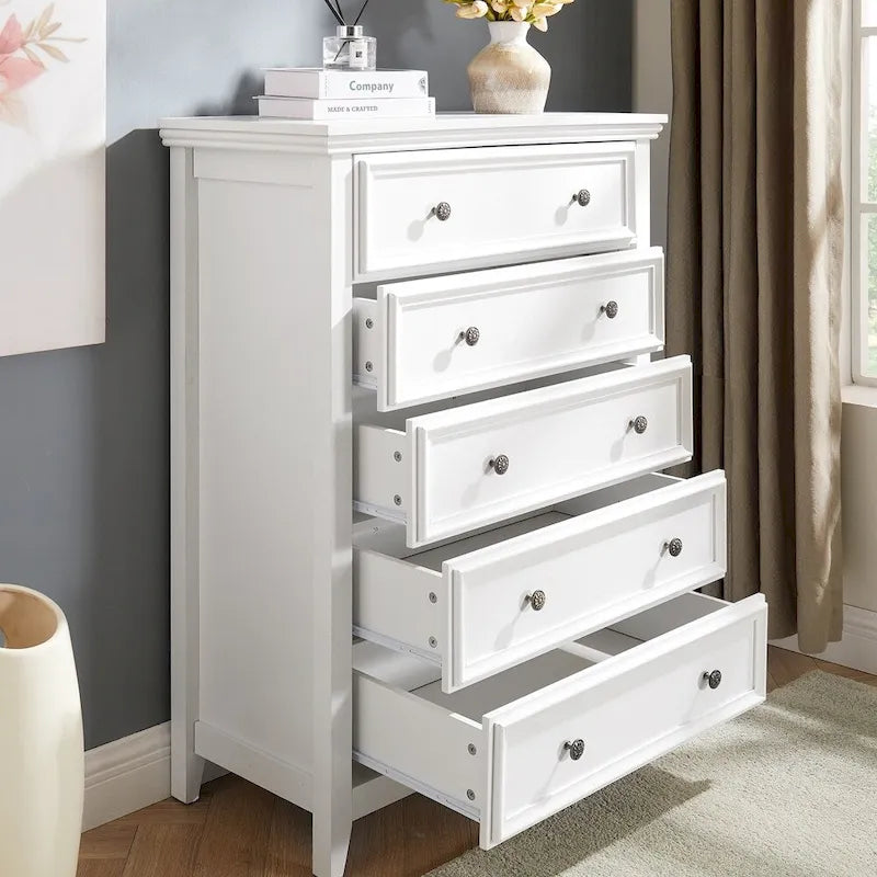 5 Storage Drawers Dresser Cabinet