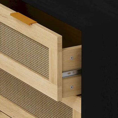 3-Drawers Rattan Storage Cabinet for Bedroom,Living Room,Dining Room