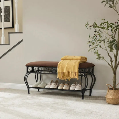 Shoe Rack Bench for Entryway Industrial Bench Entryway Bench Multipurpose Entryway - 39.37L * 14.96W * 20.47H