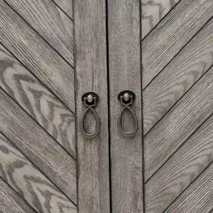 Rustic Grey Geometric 4-door Console