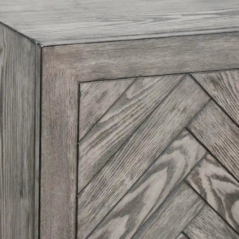 Rustic Grey Geometric 4-door Console