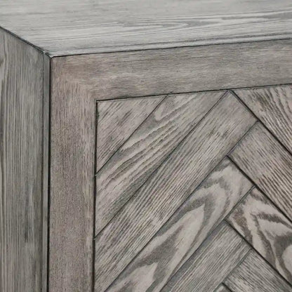Rustic Grey Geometric 4-door Console