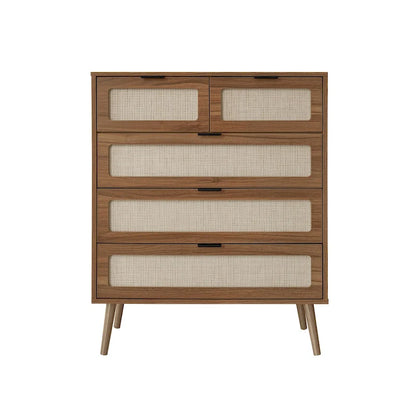 5 Drawer Cabinet, Accent Storage Cabinet, Suitable for Living Room, Bedroom, Dining Room, Study