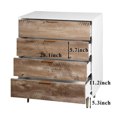 Wooden Tall 4 Drawer Dresser
