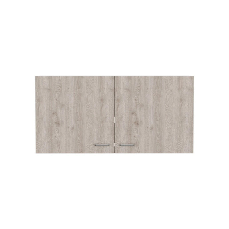 Wall Cabinet Toran, Two Shelves, Double Door, White / Light Gray Finish,High quality and durable