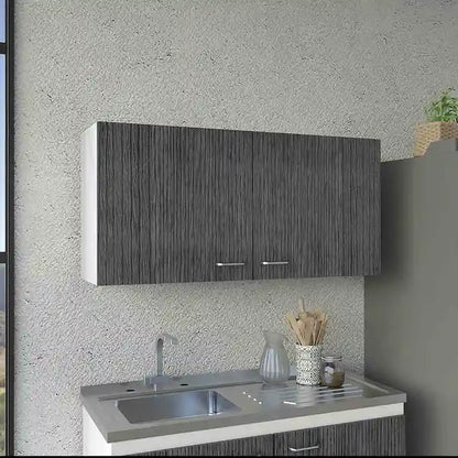 Wall Cabinet Toran, Two Shelves, Double Door, White / Light Gray Finish,High quality and durable