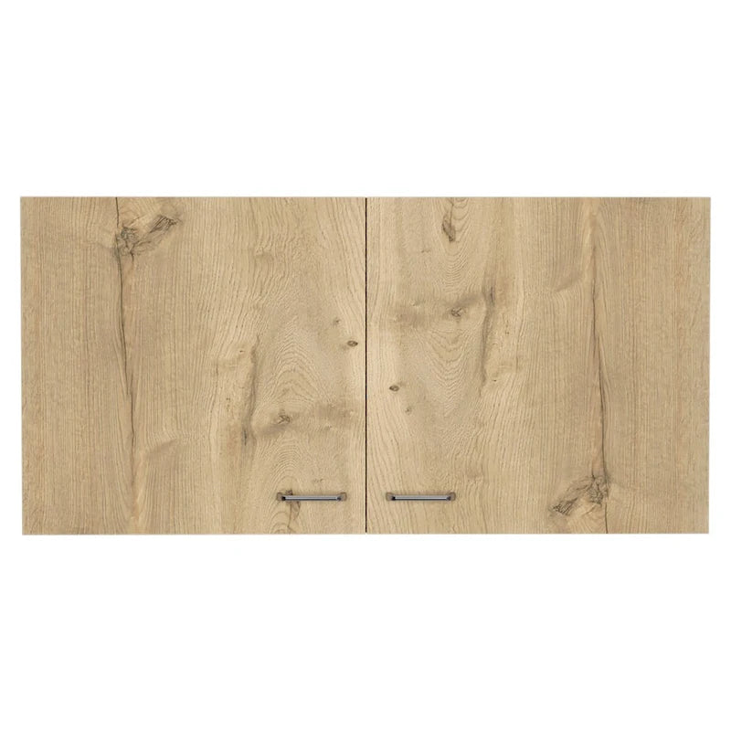 Wall Cabinet Toran, Two Shelves, Double Door, White / Light Gray Finish,High quality and durable