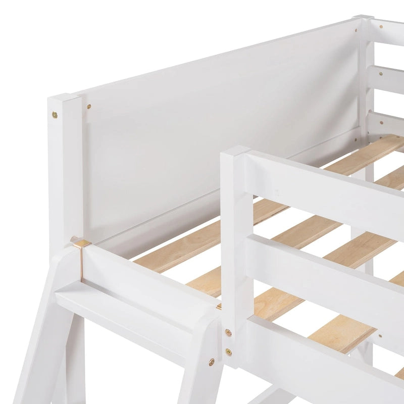 Solid Wood Twin Size Loft Bed with Safety Features