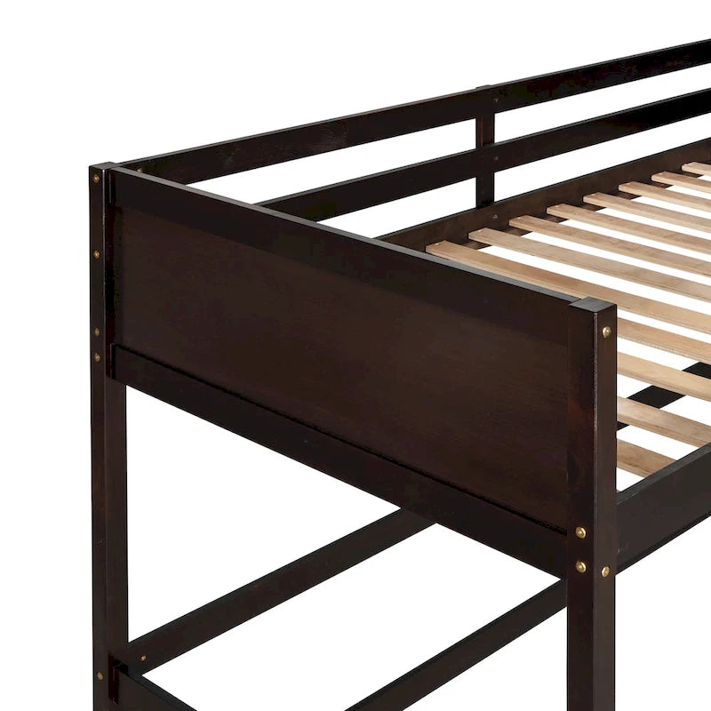 Solid Wood Twin Size Loft Bed with Safety Features