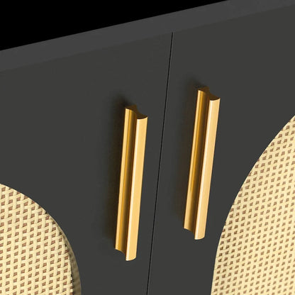 Moasis Rattan 2-Door Buffet Sideboard Cabinet with Adjustable Shelves for Kitchen Hallway