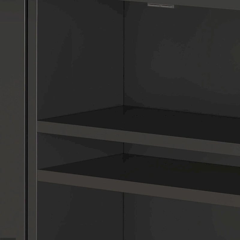 Moasis Rattan 2-Door Buffet Sideboard Cabinet with Adjustable Shelves for Kitchen Hallway