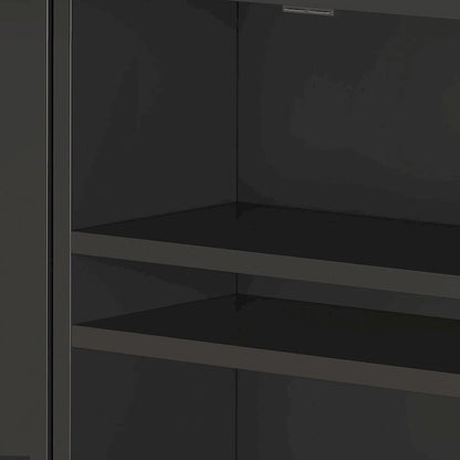 Moasis Rattan 2-Door Buffet Sideboard Cabinet with Adjustable Shelves for Kitchen Hallway