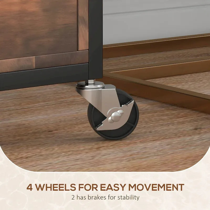 Vinsetto 2 Drawer File Cabinet with Key, Bookshelf, Mobile Filing Cabinet with Adjustable Hanging Bar for Letter, A4