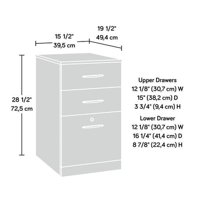 Via 3-Drawer Pedestal Cc/sb