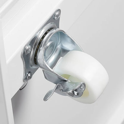 Metal Printer Stand with Storage Mobile Printer Tables for Small Spaces with Door Adjustable Shelf File Cabinet on Wheels