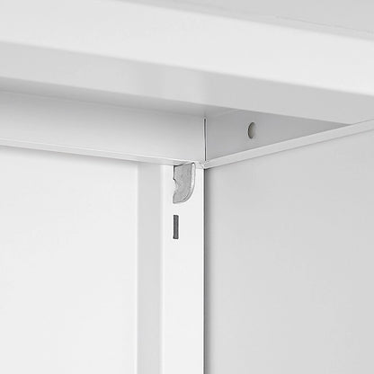 Metal Printer Stand with Storage Mobile Printer Tables for Small Spaces with Door Adjustable Shelf File Cabinet on Wheels