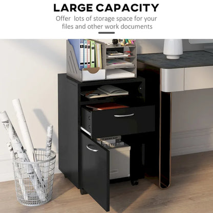 Mobile Storage Cabinet Organizer with Drawer and Cabinet