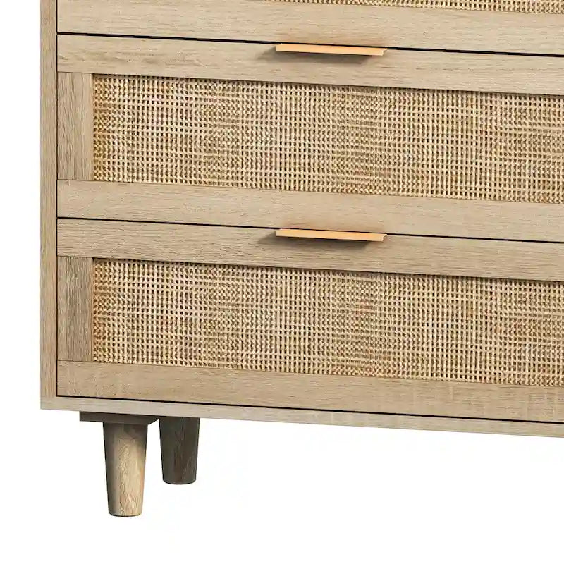 6-drawers Rattan Storage Cabinet - 51.18L x 15.75W x 29.53H