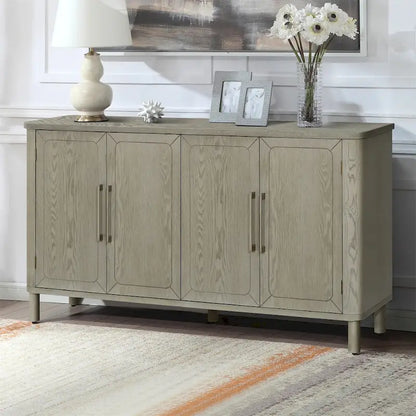 Four Door Sideboard Storage Cabinet With Curved Countertop