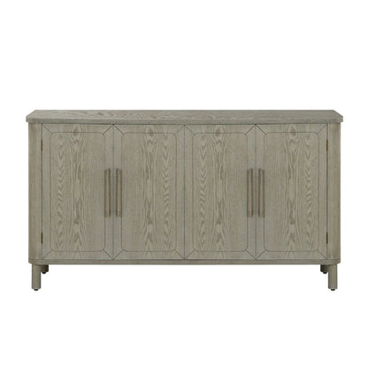 Four Door Sideboard Storage Cabinet With Curved Countertop
