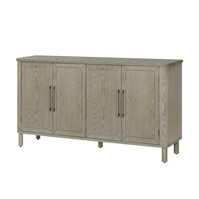 Four Door Sideboard Storage Cabinet With Curved Countertop