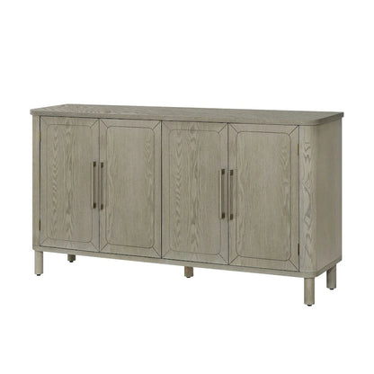Four Door Sideboard Storage Cabinet With Curved Countertop