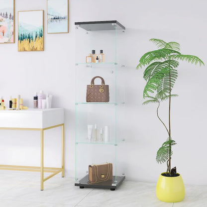 Glass Display Cabinet 4 Shelves with Door