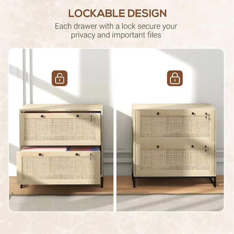 2 Drawer File Cabinet with Lock,Vertical Filing Cabinet with Keys