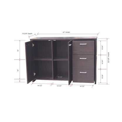 Sideboard Buffet Storage Cabinet, Oak Chocolate