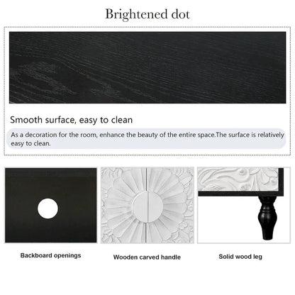 Vintage White Sideboards with Large Faceted Carved